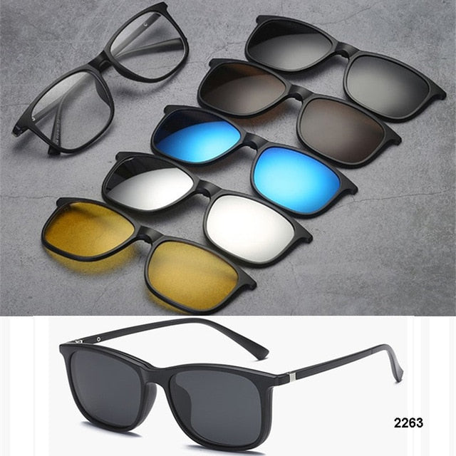 5 in 1 Magnetic Lens Swappable Sunglasses